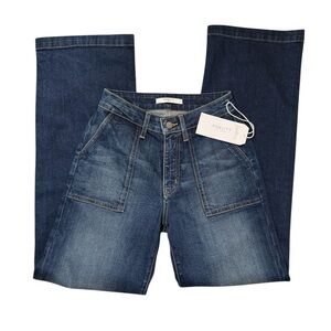 Fidelity Denim women's wide-leg trouser jeans with patch pockets nwt size 26